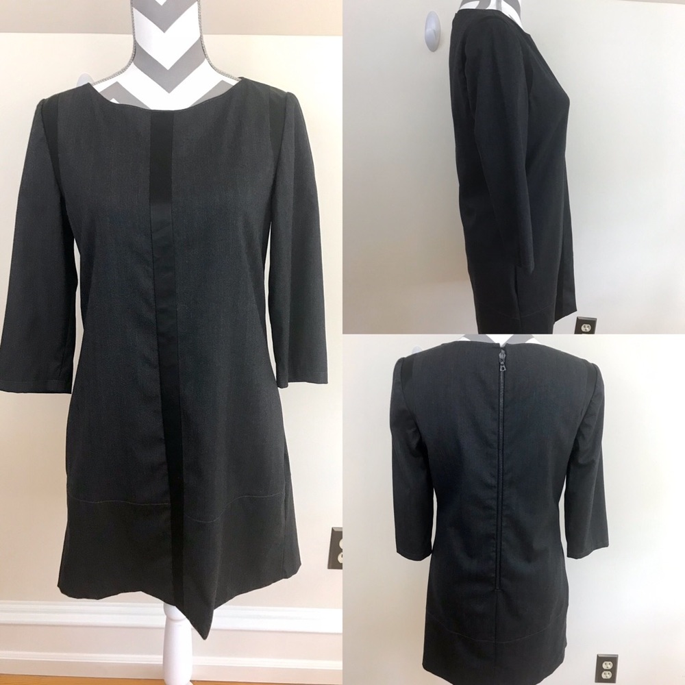 Rag & Bone Dark Charcoal Herringbone Shift Dress